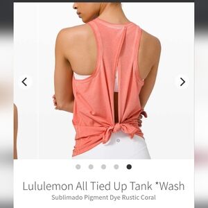 Lululemon All Tied Up Tank Washed Coral